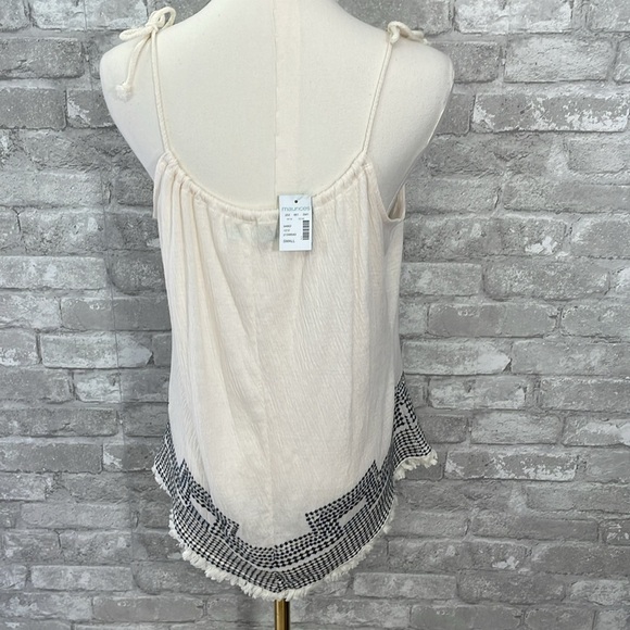 Maurices Embellished Cream and Black Tie Tank Top - Picture 3 of 6